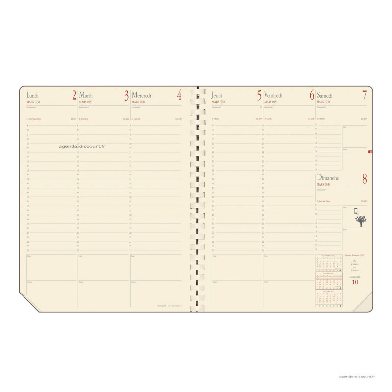 Calendrier Mural De Banque 2026 - Format 21x27 Cm - 14 Mois (Déc à Janv) - Vacances Scolaires Zones - Bleu/Noir - Quo Vadis - 3