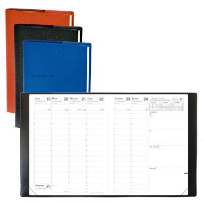 Agenda QUOVADIS Président® 21 x 27 - 1 semaine sur 2 pages (COLORIS ALEATOIRES)