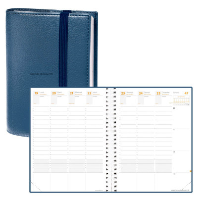 Agenda QUOVADIS TIME&LIFE XLARGE Time & Life - Bleu Métal - 21x27cm - 1 semaine sur 2 pages