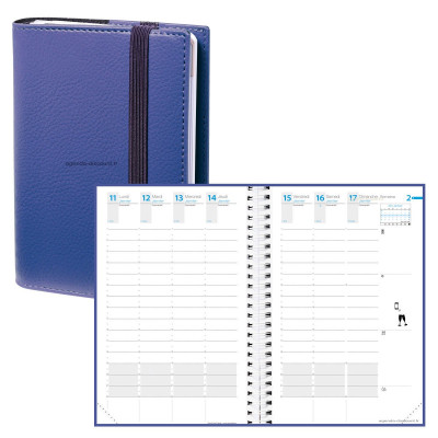 Agenda QUOVADIS TIME&LIFE LARGE violet - 16x24cm - 1 semaine sur 2 pages