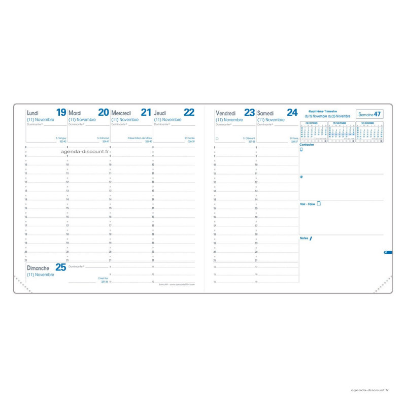 Recharge pour Agenda 2025 QUOVADIS EXECUTIF format 16x16cm