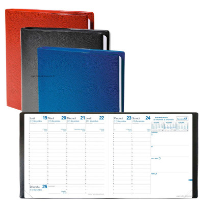 Agenda QUOVADIS Exécutif® 16x16cm +répertoire - 1 semaine sur 2 pages (COLORIS ALEATOIRES)