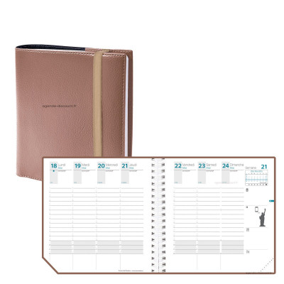 Recharge agenda semainier 16x16cm spiralé Quo Vadis Exécutif Prestige S  avec répertoire