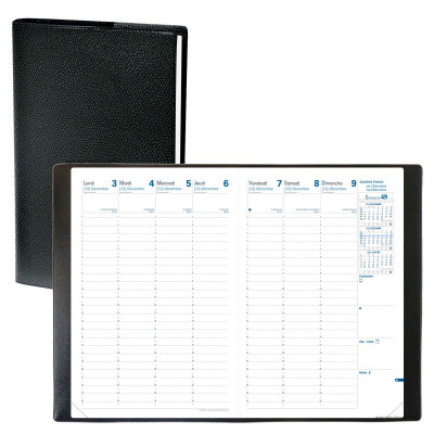 Agenda semainier QUOVADIS H 24/24 13 mois - 16 x 24 cm - 1 semaine sur 2 pages