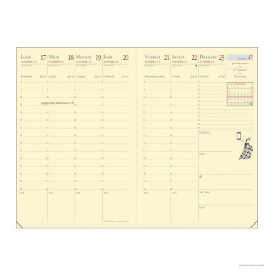 Agenda 10 x 15 cm 1 semaine/ 2 pages QUO VADIS : l'agenda à Prix