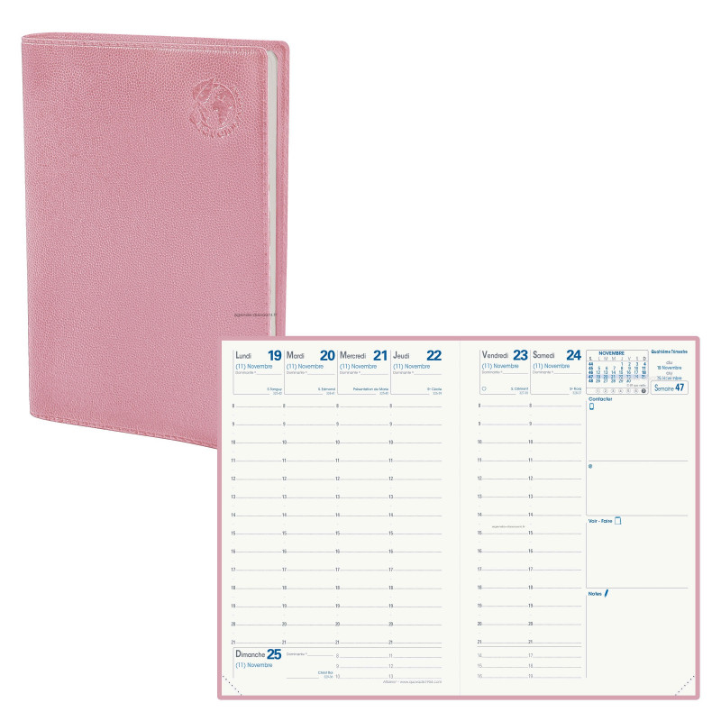 Agenda Quovadis Affaires Equology Rose 10x15cm 1 Semaine Sur 2 Pages Verticale Agenda Discount