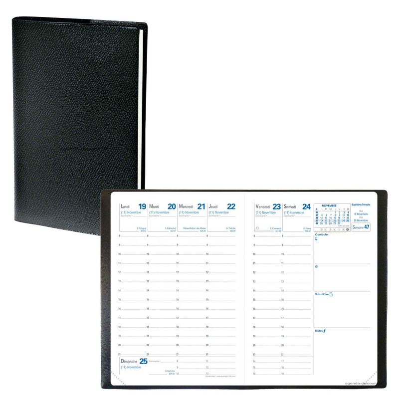 Recharge Agenda Semainier Quo Vadis 2026 - Format Poche 9x12,5 Cm | Papier Recyclé, Planning Semaine, Multilingue