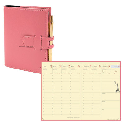 Agenda QUOVADIS RANDONNEE Prestige Soho Rose - 9x12,5cm - 1 semaine sur 2 pages Verticale