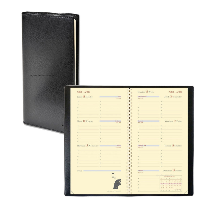 Filofax Agenda Annuel 2025 Format A5 - Planificateur Léporello - Multilingue