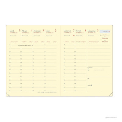 Recharge pour agenda QUOVADIS CARLA Prestige format 8x10,5cm