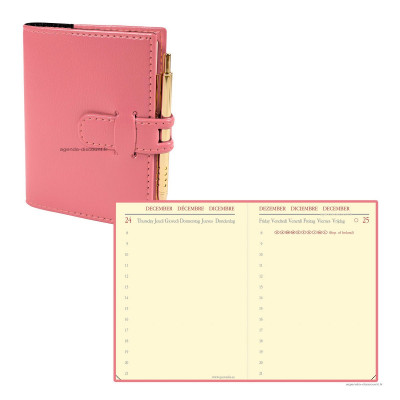 Agenda QUOVADIS MINIDAY Soho Rose - 7x10cm - 1 semaine sur 2 pages Verticale