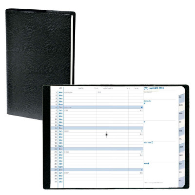 Agenda mensuel Plain QUOVADIS 10x15 cm 12 mois 1 mois sur 2 pages