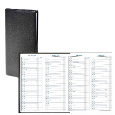 Agenda QUOVADIS Anoslim- 7.5 x 20 cm - 1 mois sur 1 page en accordéon (janvier à décembre)