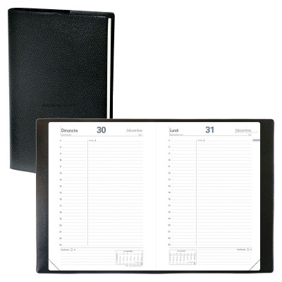 Agenda QUOVADIS ABP 2 couverture Impala noir 12x17cm - 1 jour par page