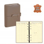 Agenda organiseur QUOVADIS - TIMER 17 Prestige cuir vachette lisse Luna taupe - 10x17cm