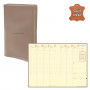 Agenda QUOVADIS MINISTRE Prestige cuir vachette lisse Luna taupe 16x24cm - 1 semaine sur 2 pages