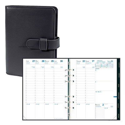 Agenda organiseur QUOVADIS - TIMER 21 PLANING couverture Soho noir ébène - 15x21cm