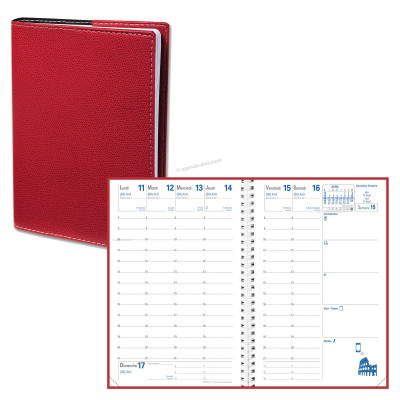 Agenda semainier 10x15cm spiralé Quo Vadis Note 15 S Impala avec