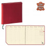 Agenda QUOVADIS EXECUTIF Prestige S avec répertoire couverture Montebello rouge 16x16cm - 1 semaine sur 2 pages