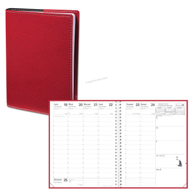 Agenda semainier Quo Vadis Club - Ministre 16 x 24 cm - rouge