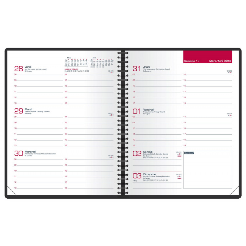 Agenda 2025 OXFORD MY FAB 12x15cm 1 semaine sur 2 pages (COULEURS