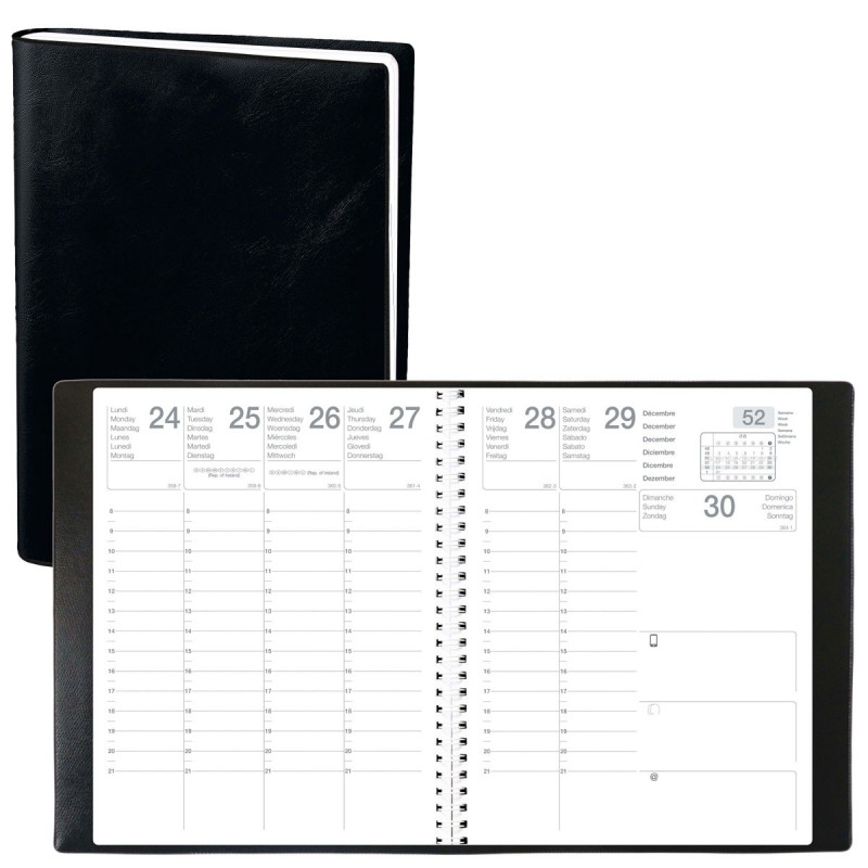 Agenda 2025 EXDI à spirale 21x27cm MERCURE S ML Alpha noir 1