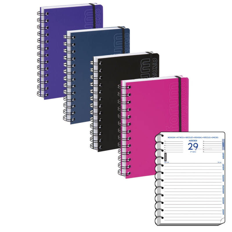 Agenda scolaire EXACOMPTA 12x17 cm - forum Sporty spiralé - 1 jour par