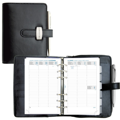 Agenda 2024 organiseur EXACOMPTA Exatime 17 Dual (16 mois) noir -  195x160x45 mm