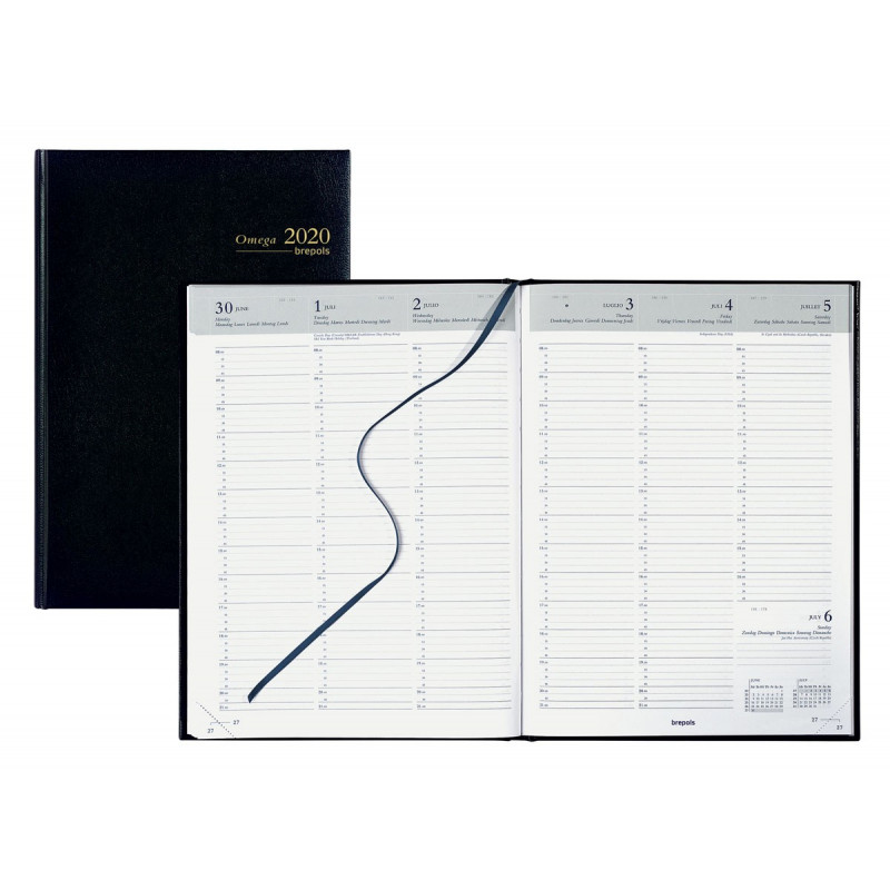 Recharge Filofax Deskfax 2026 – Semainier 2 Pages Anglais – Rendez-vous 8h-18h – 176x250 Mm 9 Trous