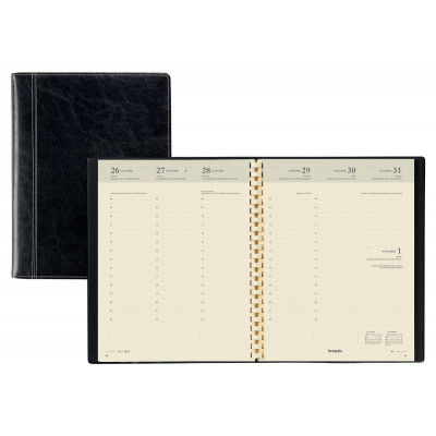 Agenda BREPOLS Timing - 17,2x22cm - 1 semaine sur 2 pages couverture noir Palermo