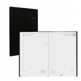 Agenda noir 2 jours/page BREPOLS Saturnus LIMA 13,3x21cm 2024