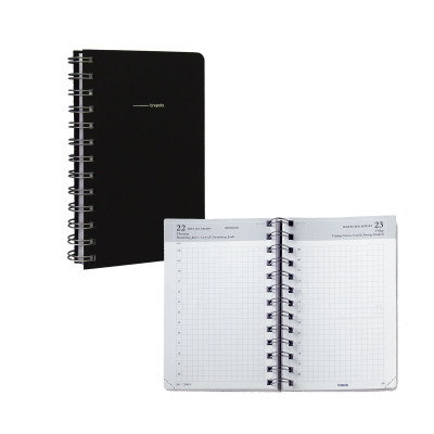 Agenda BREPOLS Building - 10x16,5cm - 1 jour par page couverture noir Polypro