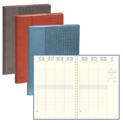 Agenda EXACOMPTA Eurotime 24S Baby-Croco spirale- 24x16cm - 1 semaine sur 2 pages (COULEURS ALEATOIRES)