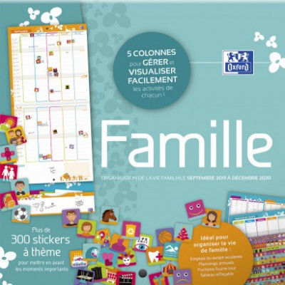 Calendrier 2023 2024, Calendrier Familial Mural Français Sept