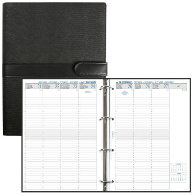 Organiseur EXACOMPTA Exatime 29 simili cuir Kelly noir - 320x230mm