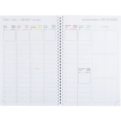 Recharge agenda OBERTHUR Féminin 25 - 16x23,5cm - 1 semaine sur 2 pages