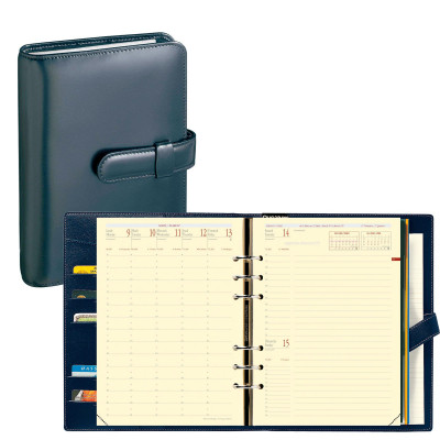 Agenda organiseur QUOVADIS - TIMER 21 prestige couverture Luna noir ébène - 15x21cm