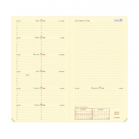 PBKS Agenda Mini Semainier Horizontal Rigide