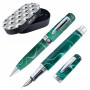 Parure stylo plume+bille Bohemian Art résine vert - M (0,5 mm) BLEU
