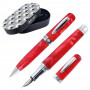 Parure stylo plume+bille Bohemian Art résine rouge - M (0,5 mm) BLEU