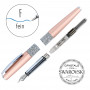 Stylo plume cristaux SWAROVSKI - or rose - F (0,3 mm) - BLEU