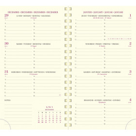 Filofax - Recharge POCKET semaine sur 2 pages + heures en français 2015 ::  Filofax :: Recharge Agenda