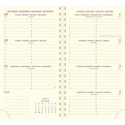 Recharge EXACOMPTA pour Agenda 2024 EUROTIME 16S - 16x9cm - 1 semaine sur 2  pages - HORIZONTAL