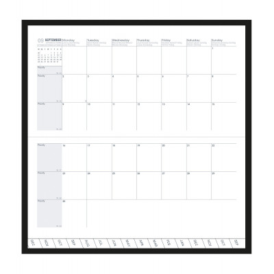 Agenda mensuel Plain QUOVADIS 10x15 cm 12 mois 1 mois sur 2 pages