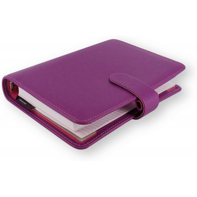 Organiseur FILOFAX Saffiano 18x13cm Personnal - 1 semaine sur 2 pages horizontal - FRAMBOISE