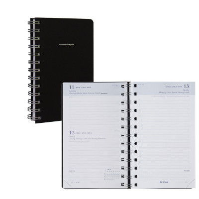 Agenda BREPOLS Breform - 10x16,5cm - 1 jour par page couverture noir Polypro