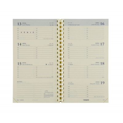 Recharge pour agenda BREPOLS Interplan - 9x16cm - 1 semaine sur 2 pages