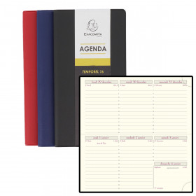 Agenda 2024 EXACOMPTA de bureau SAS 27 Winner - 270x210mm - 1 semaine sur 2  pages (COULEURS ALEATOIRES)