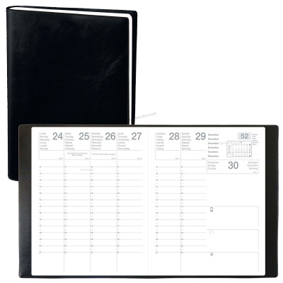 QUO VADIS Agenda semainier 16x24 cm Quovadis - Noir pas cher