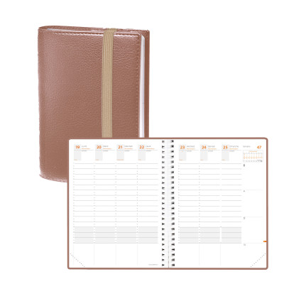 Agenda QUOVADIS TIME&LIFE XLarge 21x27cm - Time & Life Cuivre - 1 semaine sur 2 pages Vertical